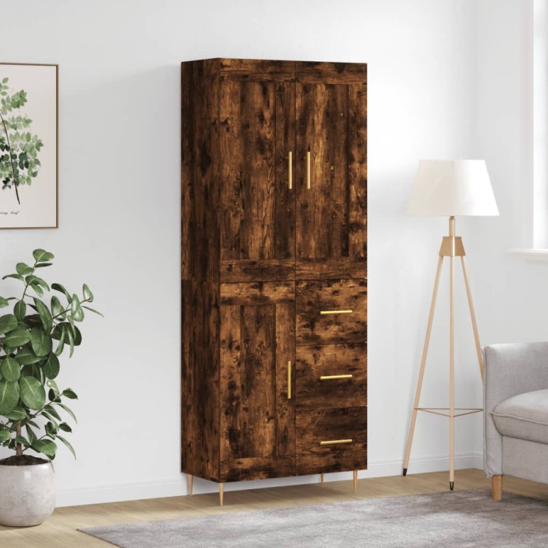 Highboard Räuchereiche 69,5x34x180 cm Holzwerkstoff Highboard Räuchereiche 69,5x34x180 cm Holzwerkstoff