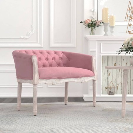 Sitzbank Rosa 98x56x69 cm Samt