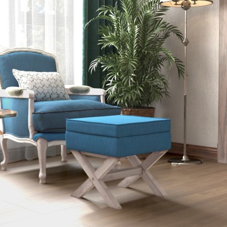 Hocker mit Stauraum Blau 45x45x49 cm Samt