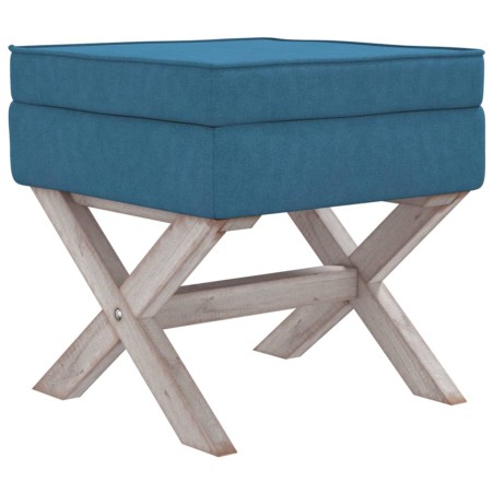 Hocker mit Stauraum Blau 45x45x49 cm Samt