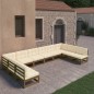 10-tlg. Garten-Lounge-Set Kissen Honigbraun Kiefer Massivholz 10-tlg. Garten-Lounge-Set Kissen Honigbraun Kiefer Massivholz