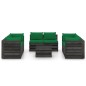 vidaXL 9-tlg. Garten-Lounge-Set mit Kissen Grau Imprägniertes Holz vidaXL 9-tlg. Garten-Lounge-Set mit Kissen Grau Imprägniertes Holz