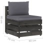 8-tlg. Garten-Lounge-Set mit Kissen Grau Imprägniertes Holz 8-tlg. Garten-Lounge-Set mit Kissen Grau Imprägniertes Holz