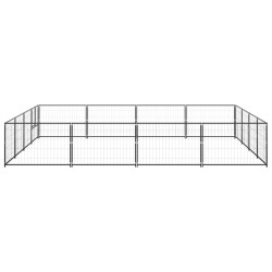 vidaXL Hundezwinger Schwarz 16 m² Stahl
