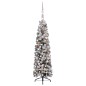 Künstlicher Weihnachtsbaum Schlank mit LEDs & Kugeln Grün 150cm Künstlicher Weihnachtsbaum Schlank mit LEDs & Kugeln Grün 150cm
