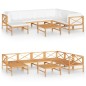 vidaXL 8-tlg. Garten-Lounge-Set mit Creme Kissen Massivholz Teak vidaXL 8-tlg. Garten-Lounge-Set mit Creme Kissen Massivholz Teak