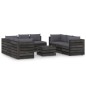 9-tlg. Garten-Lounge-Set mit Kissen Grau Imprägniertes Holz 9-tlg. Garten-Lounge-Set mit Kissen Grau Imprägniertes Holz