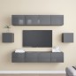 6-tlg. TV-Schrank-Set Hochglanz-Grau Holzwerkstoff 6-tlg. TV-Schrank-Set Hochglanz-Grau Holzwerkstoff