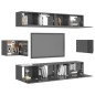 6-tlg. TV-Schrank-Set Hochglanz-Grau Holzwerkstoff 6-tlg. TV-Schrank-Set Hochglanz-Grau Holzwerkstoff