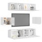 6-tlg. TV-Schrank-Set Hochglanz-Weiß Holzwerkstoff 6-tlg. TV-Schrank-Set Hochglanz-Weiß Holzwerkstoff
