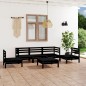 6-tlg. Garten-Lounge-Set Schwarz Massivholz Kiefer 6-tlg. Garten-Lounge-Set Schwarz Massivholz Kiefer