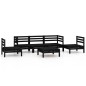 6-tlg. Garten-Lounge-Set Schwarz Massivholz Kiefer 6-tlg. Garten-Lounge-Set Schwarz Massivholz Kiefer
