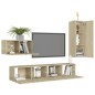 4-tlg. TV-Schrank-Set Sonoma-Eiche Holzwerkstoff 4-tlg. TV-Schrank-Set Sonoma-Eiche Holzwerkstoff
