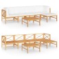 6-tlg. Garten-Lounge-Set mit Creme Kissen Massivholz Teak 6-tlg. Garten-Lounge-Set mit Creme Kissen Massivholz Teak