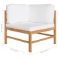 6-tlg. Garten-Lounge-Set mit Creme Kissen Massivholz Teak 6-tlg. Garten-Lounge-Set mit Creme Kissen Massivholz Teak