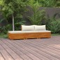 3-tlg. Garten-Lounge-Set mit Kissen Massivholz Akazie