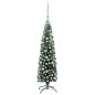 Künstlicher Weihnachtsbaum Schlank mit LEDs & Kugeln Grün 150cm Künstlicher Weihnachtsbaum Schlank mit LEDs & Kugeln Grün 150cm