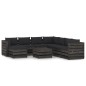 vidaXL 9-tlg. Garten-Lounge-Set mit Kissen Grau Imprägniertes Holz vidaXL 9-tlg. Garten-Lounge-Set mit Kissen Grau Imprägniertes Holz