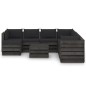 vidaXL 9-tlg. Garten-Lounge-Set mit Kissen Grau Imprägniertes Holz vidaXL 9-tlg. Garten-Lounge-Set mit Kissen Grau Imprägniertes Holz