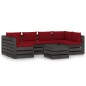 vidaXL 7-tlg. Garten-Lounge-Set mit Kissen Grau Imprägniertes Holz vidaXL 7-tlg. Garten-Lounge-Set mit Kissen Grau Imprägniertes Holz