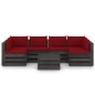 vidaXL 7-tlg. Garten-Lounge-Set mit Kissen Grau Imprägniertes Holz vidaXL 7-tlg. Garten-Lounge-Set mit Kissen Grau Imprägniertes Holz