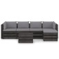 6-tlg. Garten-Lounge-Set mit Kissen Grau Imprägniertes Holz 6-tlg. Garten-Lounge-Set mit Kissen Grau Imprägniertes Holz
