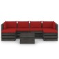 vidaXL 7-tlg. Garten-Lounge-Set mit Kissen Grau Imprägniertes Holz vidaXL 7-tlg. Garten-Lounge-Set mit Kissen Grau Imprägniertes Holz