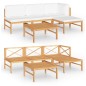 5-tlg. Garten-Lounge-Set mit Creme Kissen Massivholz Teak 5-tlg. Garten-Lounge-Set mit Creme Kissen Massivholz Teak