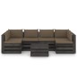 7-tlg. Garten-Lounge-Set mit Kissen Grau Imprägniertes Holz 7-tlg. Garten-Lounge-Set mit Kissen Grau Imprägniertes Holz