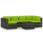 vidaXL 7-tlg. Garten-Lounge-Set mit Kissen Grau Imprägniertes Holz vidaXL 7-tlg. Garten-Lounge-Set mit Kissen Grau Imprägniertes Holz
