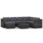 8-tlg. Garten-Lounge-Set mit Kissen Grau Imprägniertes Holz 8-tlg. Garten-Lounge-Set mit Kissen Grau Imprägniertes Holz