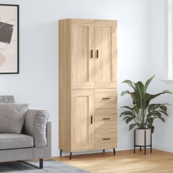 Highboard Sonoma-Eiche 69,5x34x180 cm Holzwerkstoff
