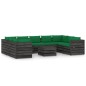 10-tlg. Garten-Lounge-Set mit Kissen Grau Imprägniertes Holz 10-tlg. Garten-Lounge-Set mit Kissen Grau Imprägniertes Holz