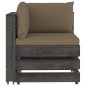 5-tlg. Garten-Lounge-Set mit Kissen Grau Imprägniertes Holz 5-tlg. Garten-Lounge-Set mit Kissen Grau Imprägniertes Holz