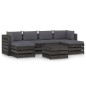 7-tlg. Garten-Lounge-Set mit Kissen Grau Imprägniertes Holz