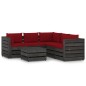 6-tlg. Garten-Lounge-Set mit Kissen Grau Imprägniertes Holz 6-tlg. Garten-Lounge-Set mit Kissen Grau Imprägniertes Holz