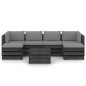 7-tlg. Garten-Lounge-Set mit Kissen Grau Imprägniertes Holz 7-tlg. Garten-Lounge-Set mit Kissen Grau Imprägniertes Holz