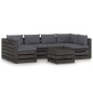 7-tlg. Garten-Lounge-Set mit Kissen Grau Imprägniertes Holz 7-tlg. Garten-Lounge-Set mit Kissen Grau Imprägniertes Holz