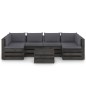 7-tlg. Garten-Lounge-Set mit Kissen Grau Imprägniertes Holz 7-tlg. Garten-Lounge-Set mit Kissen Grau Imprägniertes Holz
