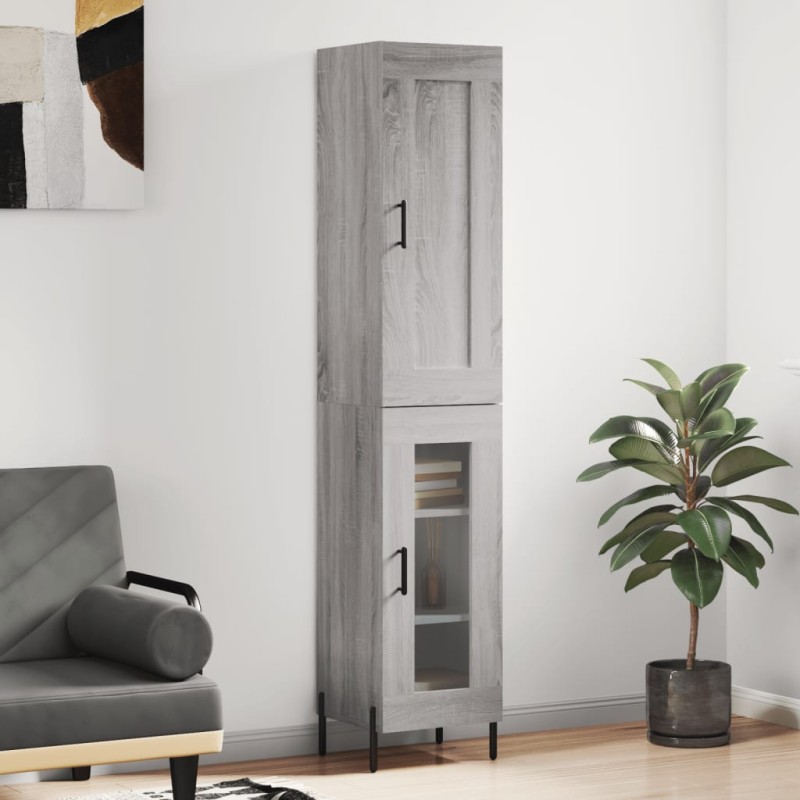 Highboard Grau Sonoma 34,5x34x180 cm Holzwerkstoff Highboard Grau Sonoma 34,5x34x180 cm Holzwerkstoff
