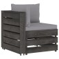 6-tlg. Garten-Lounge-Set mit Kissen Grau Imprägniertes Holz 6-tlg. Garten-Lounge-Set mit Kissen Grau Imprägniertes Holz