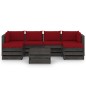 7-tlg. Garten-Lounge-Set mit Kissen Grau Imprägniertes Holz 7-tlg. Garten-Lounge-Set mit Kissen Grau Imprägniertes Holz