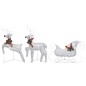 Weihnachtsdeko Rentier & Schlitten 60 LEDs Outdoor Silbern Weihnachtsdeko Rentier & Schlitten 60 LEDs Outdoor Silbern
