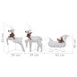 Weihnachtsdeko Rentier & Schlitten 60 LEDs Outdoor Silbern Weihnachtsdeko Rentier & Schlitten 60 LEDs Outdoor Silbern
