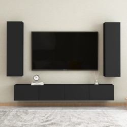 4-tlg. TV-Schrank-Set Schwarz Holzwerkstoff
