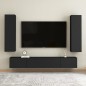 4-tlg. TV-Schrank-Set Schwarz Holzwerkstoff 4-tlg. TV-Schrank-Set Schwarz Holzwerkstoff