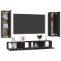 4-tlg. TV-Schrank-Set Schwarz Holzwerkstoff 4-tlg. TV-Schrank-Set Schwarz Holzwerkstoff