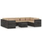 10-tlg. Garten-Lounge-Set mit Kissen Grau Imprägniertes Holz 10-tlg. Garten-Lounge-Set mit Kissen Grau Imprägniertes Holz