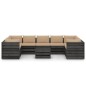 10-tlg. Garten-Lounge-Set mit Kissen Grau Imprägniertes Holz 10-tlg. Garten-Lounge-Set mit Kissen Grau Imprägniertes Holz