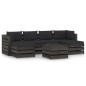7-tlg. Garten-Lounge-Set mit Kissen Grau Imprägniertes Holz 7-tlg. Garten-Lounge-Set mit Kissen Grau Imprägniertes Holz